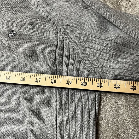 U.S. Polo Assn. Gray Knit Half-Zip Sweater Sz L 100% Cotton Mens Casual Pullover - Picture 5 of 7